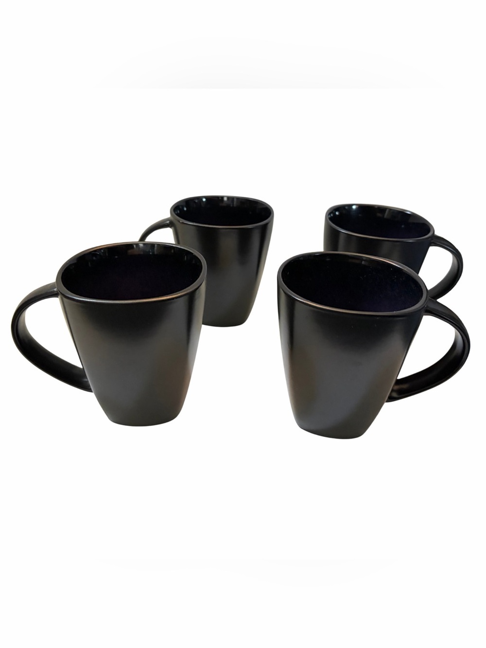 Gibson Everyday SoHo Lounge 12 oz. Ceramic Coffee Mugs Matte Black